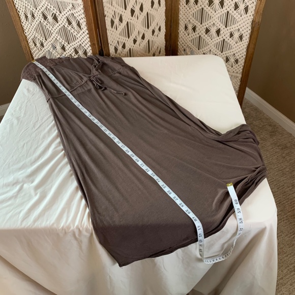 90s BCBGMaxAzria empire waist maxi dress crochet shoulders silk blend size small - Picture 9 of 11